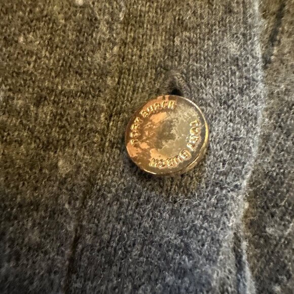Tory Burch Gray Long Cardigan Sweater With Front Pockets & Button Closure L - Picture 6 of 8